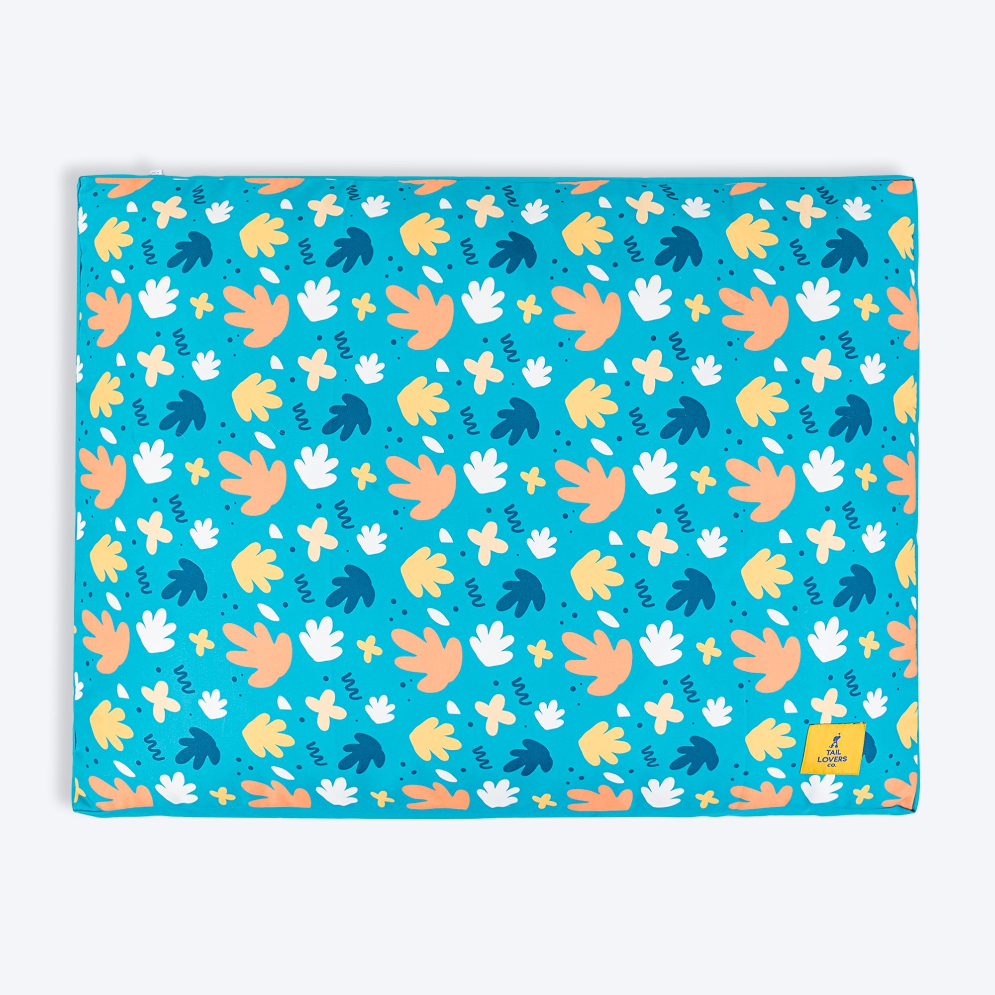 TLC Leaf Labyrinth Flat Haven Bed For Dog - Blue