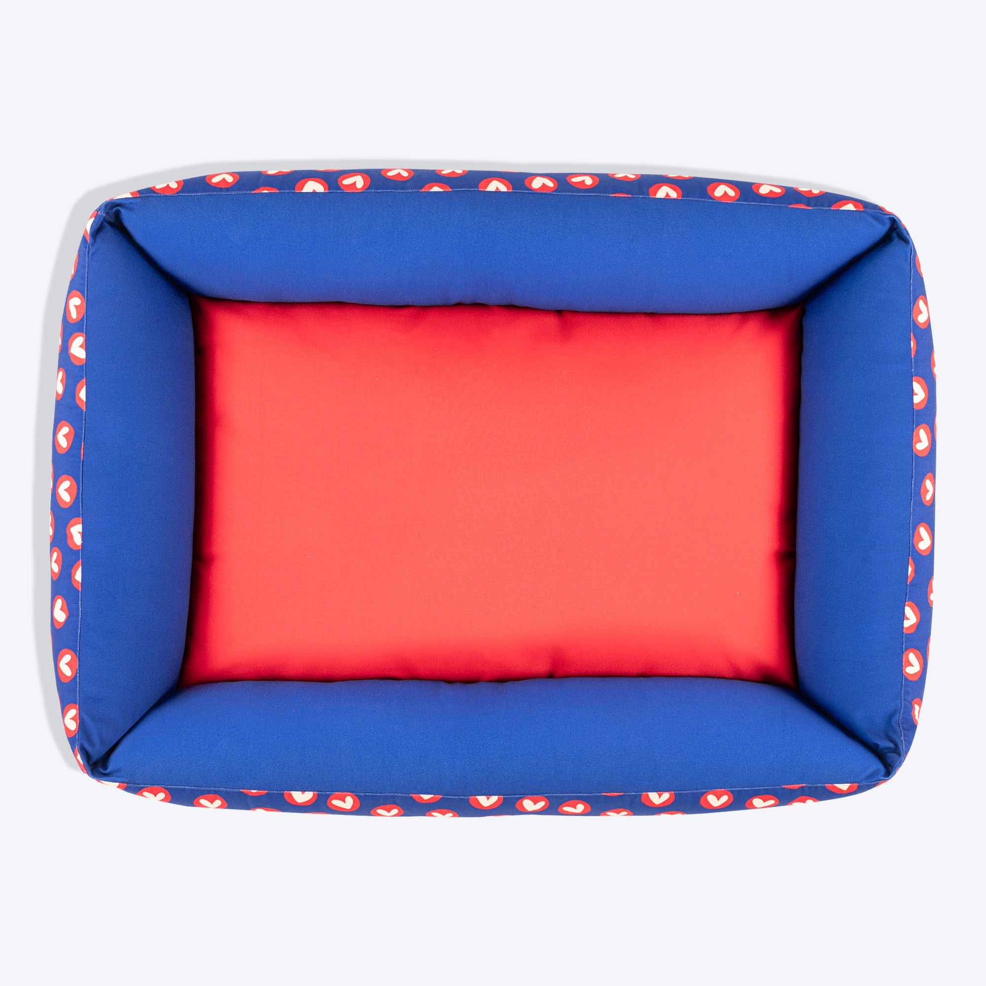 HUFT Cuddle Love Lounger Dog Bed - Red & Navy