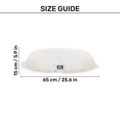 HUFT Furry Bliss Cuddle Bed For Cat & Puppy - White
